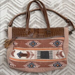 Boho Chic Brown and Tan Tote Bag